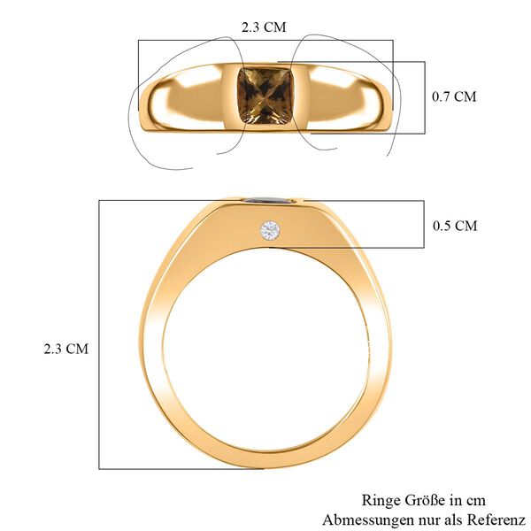 AA Natürlicher goldener Tansanit und Moissanit-Ring - 0,66 ct. image number 8